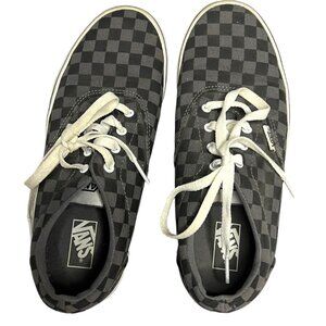 Vans Youth 5.5 Black & Gray Checkerboard Lace-Up Skate Shoes